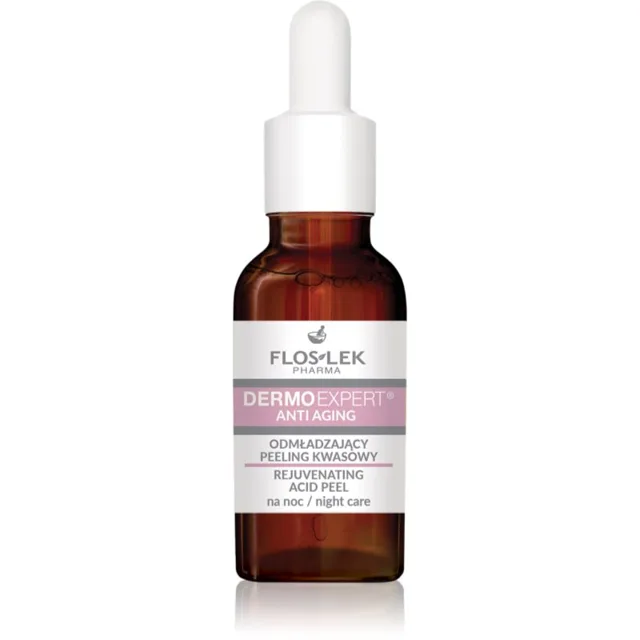 FlosLek Pharma DermoExpert Anti-Aging jemné noční peelingové sérum s omlazujícím účinkem 30 ml
