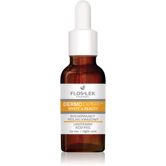 FlosLek Pharma DermoExpert White&Beauty jemné noční peelingové sérum pro rozjasnění pleti 30 ml