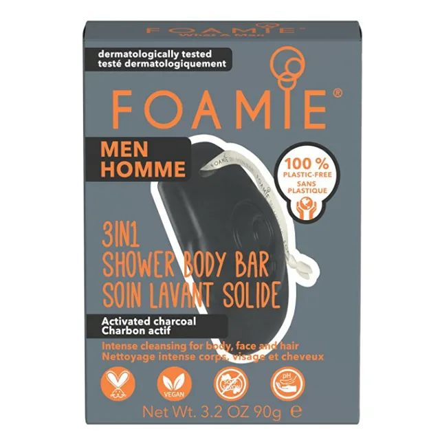 FOAMIE Pánská sprchová péče na obličej, tělo a vlasy What A Man 3v1 Body Bar 90 g
