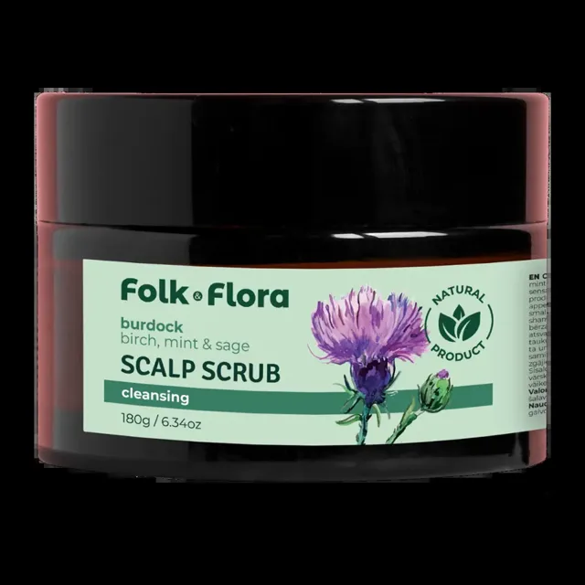 Folk&Flora Peeling na pokožku hlavy Lopuch 180 g