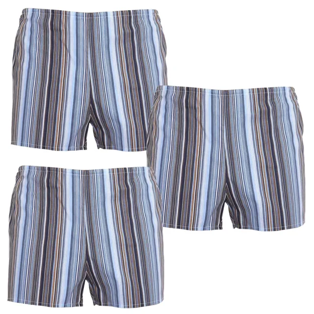 Foltýn 3PACK klasické pánské trenky vícebarevné nadrozměr 3XL proužky