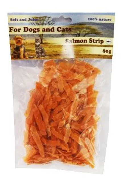 For Dogs and Cats Pochoutka Lososové proužky 80g | P58779