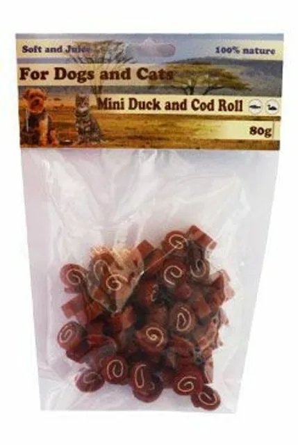 For Dogs and Cats Pochoutka Rolka kachna s treskou mini 80g | P58770