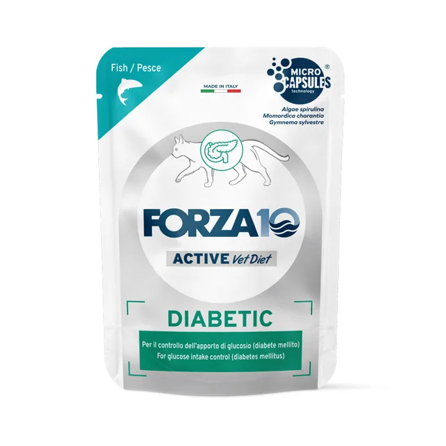 Forza 10 Diabetic Active Vet Diet pro kočky 12 x 80 g - rybí