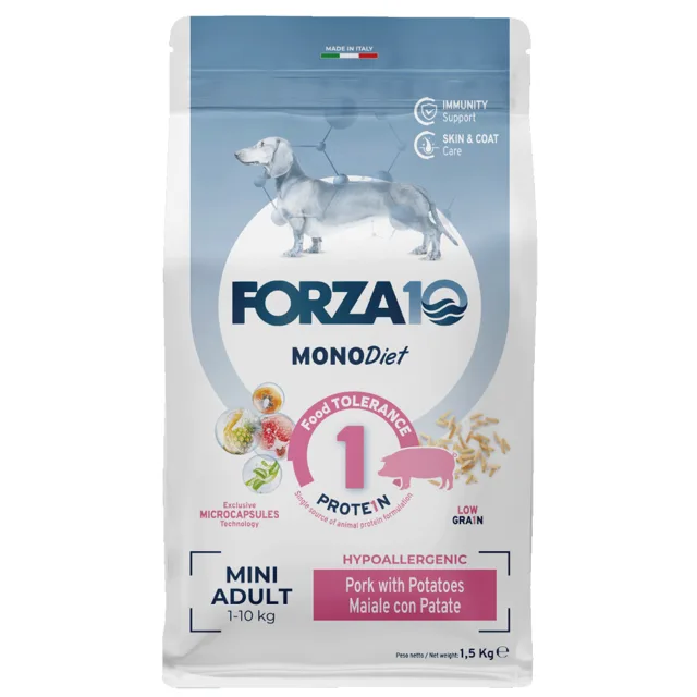 Forza10 Mini Diet Low Grain s vepřovým a bramborami - 1,5 kg