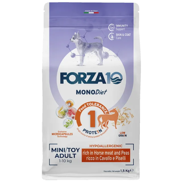 FORZA10 Mini & Toy Diet s koňským a hráškem - výhodné balení: 2 x 1,5 kg