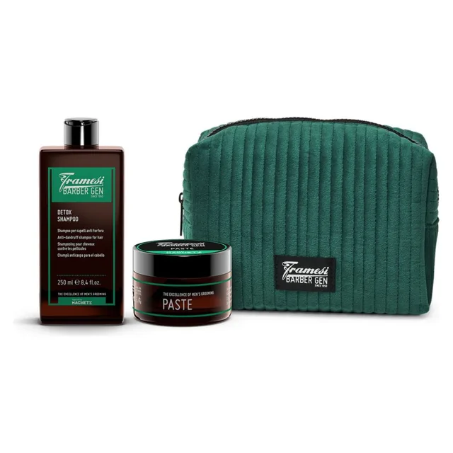 Framesi Barber Vánoční set pro svěží pokožku - detox šampon 250ml + pasta 100ml a dárek
