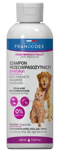 FRANCODEX Antiparazitní šampon s dimetikonem 200 ml pro psy a kočky