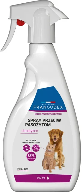 FRANCODEX Antiparazitní sprej s dimetikonem 500 ml pro psy a kočky