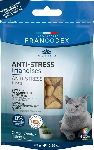 FRANCODEX Antistresový pamlsek pro kočky 65 g
