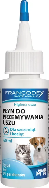 FRANCODEX Čistič uší pro koťata a štěňata 60 ml