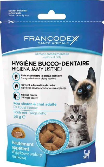 FRANCODEX Pamlsek pro koťata i kočky - ústní hygiena 65 g