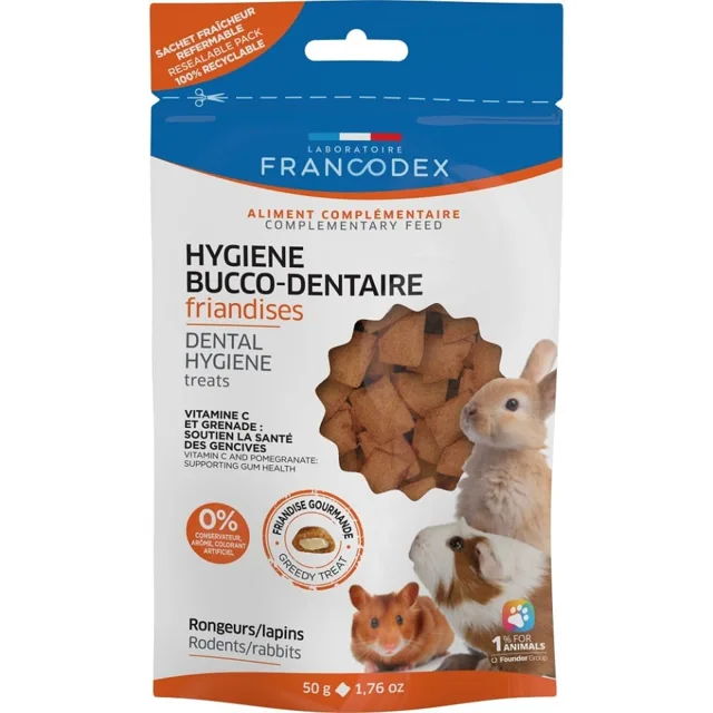 FRANCODEX Ústní hygiena pro hlodavce a králíky 50 g