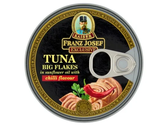 Franz Josef Kaiser Exclusive tuňák kousky ve slunečnicovém oleji s chilli 170 g