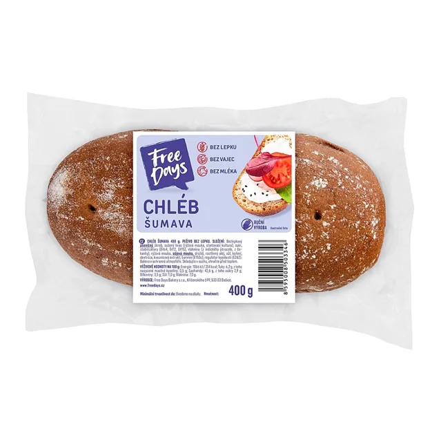 FREE DAYS Bezlepkový chléb Šumava 400 g