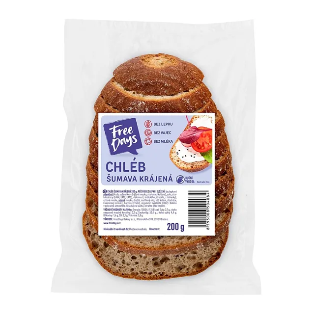 FREE DAYS Bezlepkový chléb šumava krájená 200 g