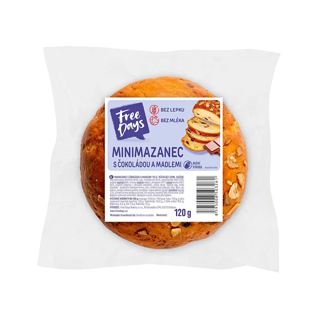 FREE DAYS Minimazanec s čokoládou a mandlemi bez lepku 120 g