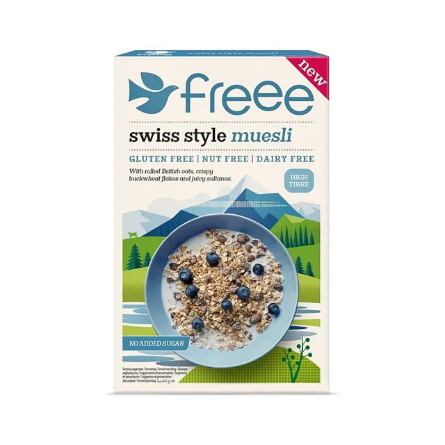 FREEE Swiss style muesli bez lepku, mléka a ořechů 450 g