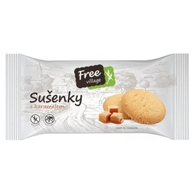 FREEVILLAGE Sušenky s karamelem bez lepku 90 g