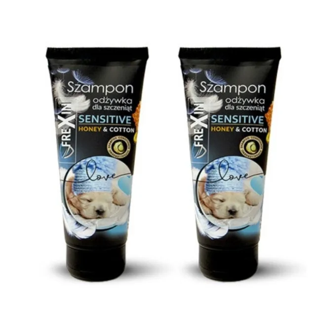 FREXIN Sensitive Šampón s kondicionérem pro štěňata Med &amp; bavlna 2x220 g