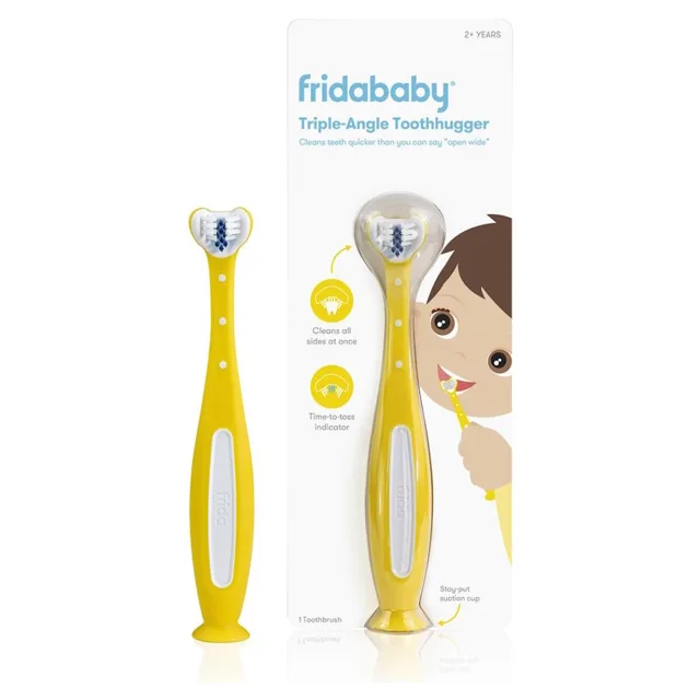 FRIDABABY Tooth hugger 3D zubní kartáček žlutý 1 kus