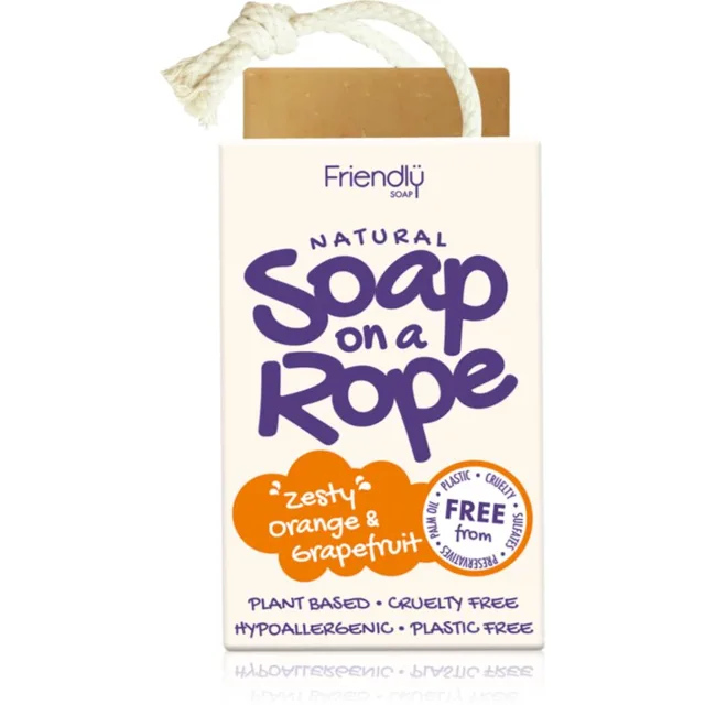 Friendly Soap Soap on a Rope Orange & Grapefruit přírodní mýdlo na šňůrce 95 g