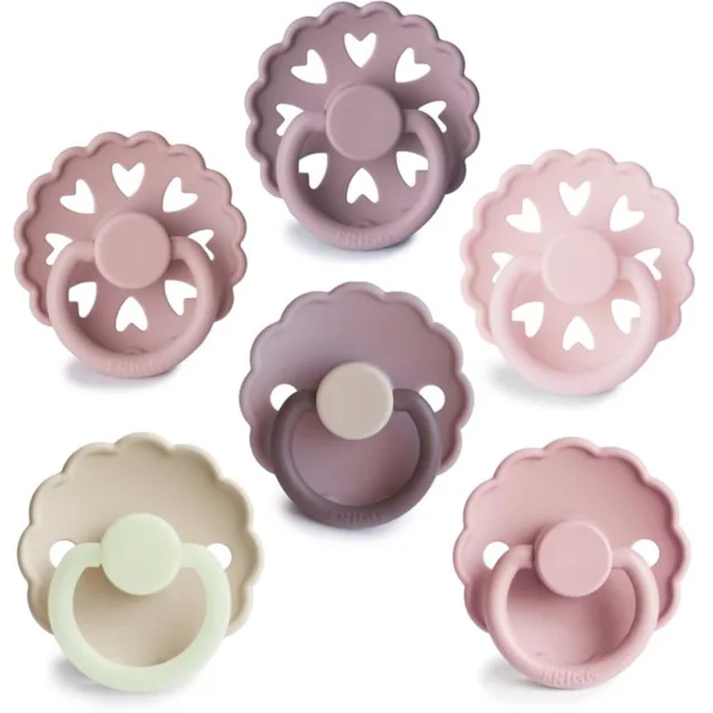 FRIGG 6-Pack Pacifiers Round Silicone Size 2 dudlík Blooming Love 6 ks