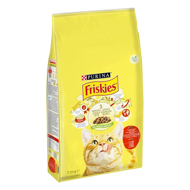 Friskies Adult granule hovězí, kuře, zelenina - výhodné balení: 3 x 1,5 kg