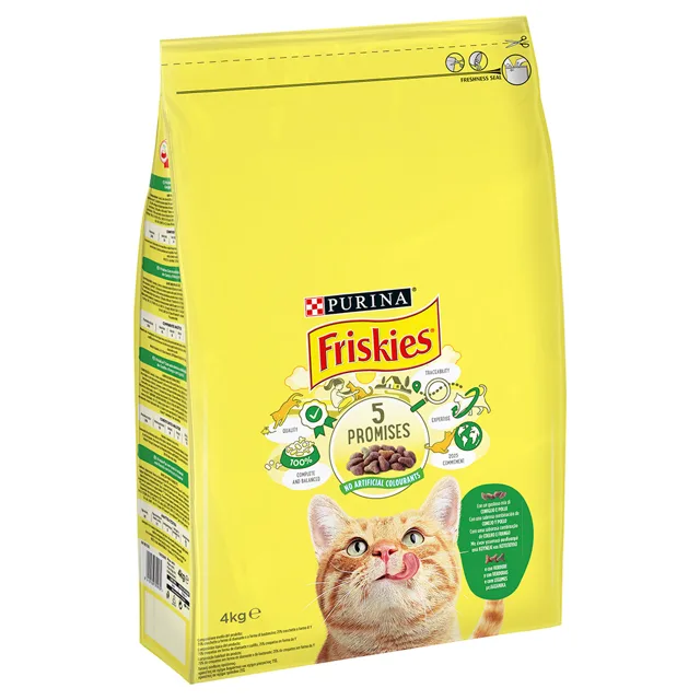 Friskies Adult granule králik, kuře, zelenina - 4 kg