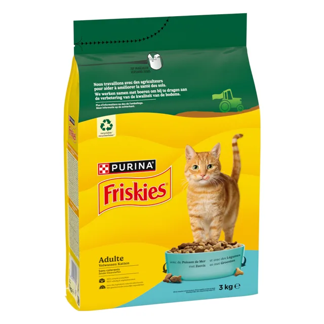 Friskies Adult granule tuňák, zelenina - výhodné balení: 3 x 3 kg