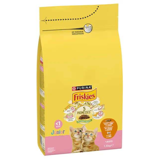 Friskies Junior granule kuře, krůta, zelenina - 1,5 kg