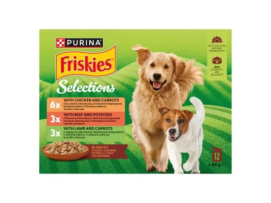 Friskies Selections hovězí, kuře, jehně ve šťávě 12 x 85 g