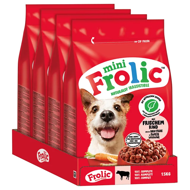 Frolic Mini s hovězím - 6 kg (4 x 1,5 kg)