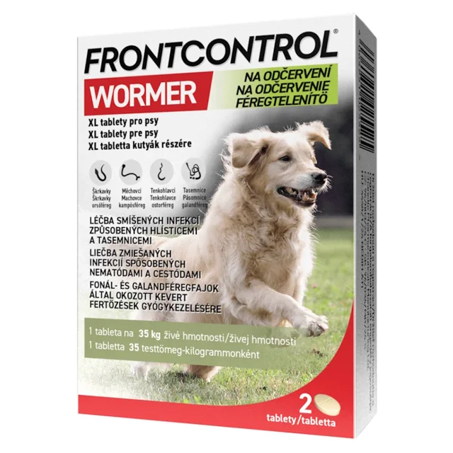 FRONTCONTROL Wormer na odčervení XL tablety pro psy 2 kusy