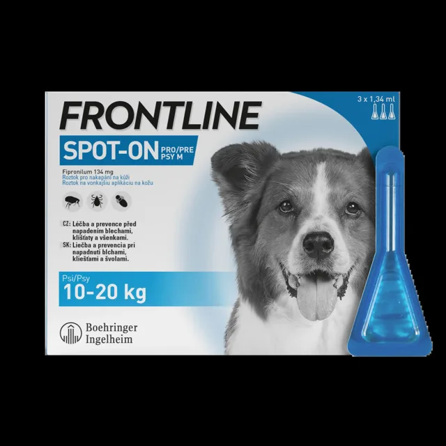 Frontline Spot-on pro psy M 10-20 kg 3 x 1,34 ml