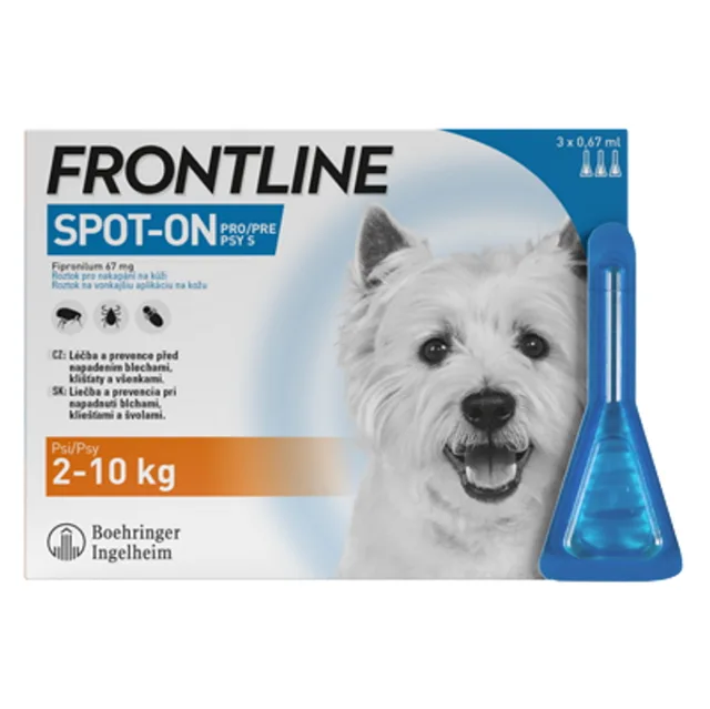 FRONTLINE Spot-on pro psy S 0,67 ml 3 pipety