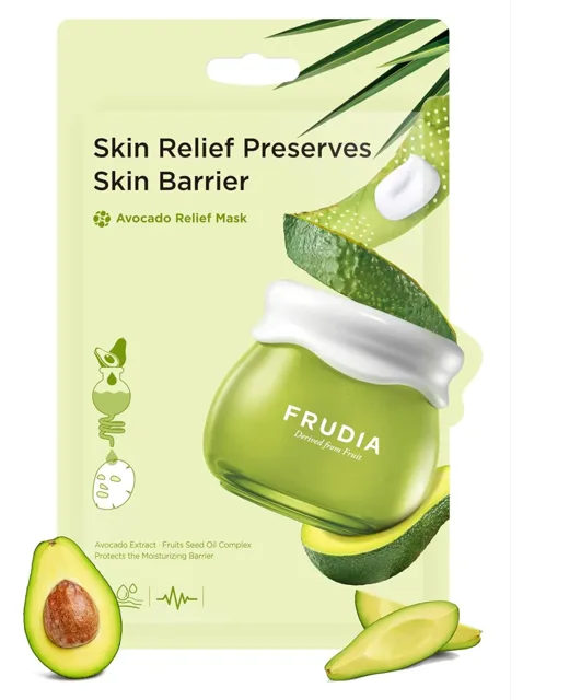 FRUDIA Avocado Relief Mask - hydratační a zklidňující plátýnková maska 20 ml Datum spotřeby: 02/26