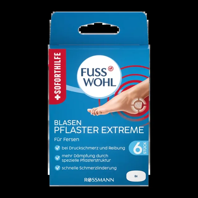 Fusswohl Náplasti na puchýře Extreme 6 ks