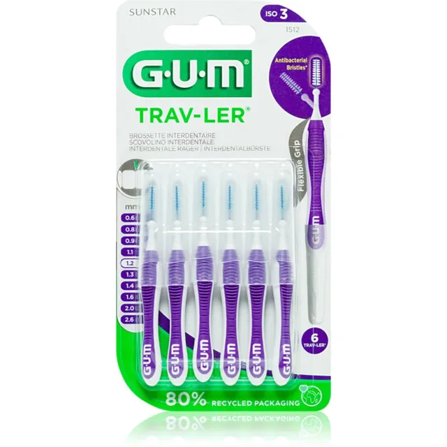G.U.M Trav-Ler Interdental mezizubní kartáčky 1,2 mm 6 ks