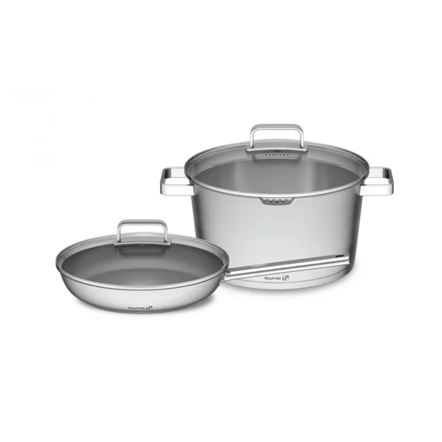 G21 Sada nádobí Gourmet Magic s cedníkem 4 díly, nerez