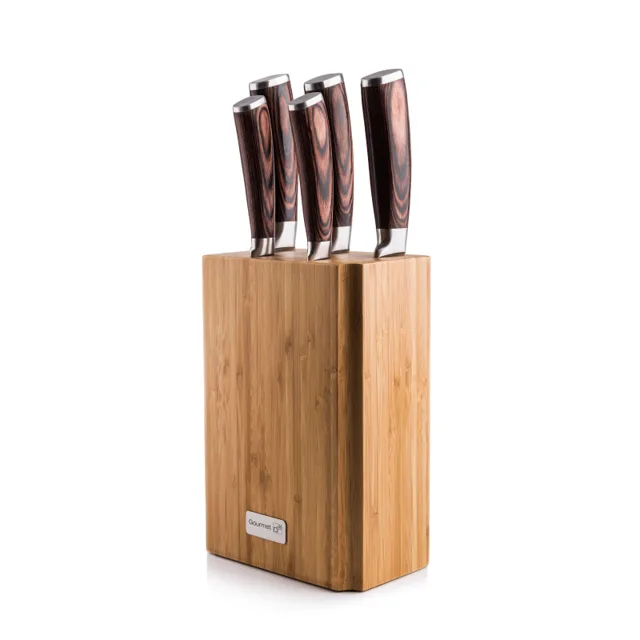 G21 Sada nožů Gourmet Nature 5 ks + bambusový blok