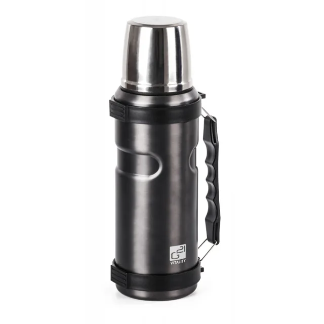 G21 Termoska na pití 1000 ml, ocelově šedá s rukojetí