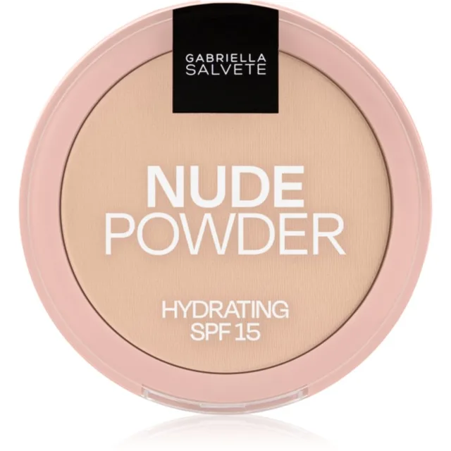 Gabriella Salvete Fixing Powder Hydrating jemný kompaktní pudr SPF 15 odstín 03 Nude Sand 8 g