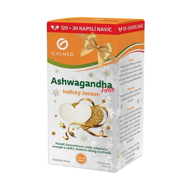 Galmed Ashwagandha Forte Indický ženšen 120+30 kapslí
