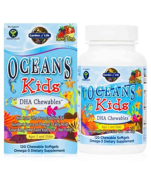 Garden of Life - Ocean Kids DHA omega 3 -pro děti od 3 let - 120 žvýkacích tobolek