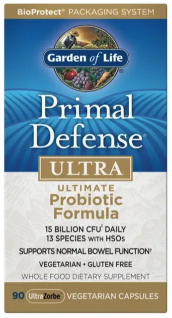 Garden of Life Primal Defense Ultra, probiotika, 15 mld CFU, 13 probiotických kmenů, 90 kapslí