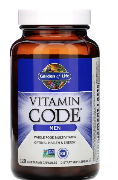Garden of Life, Vitamin Code Men (multivitamín pro muže), 120 rostlinných kapslí