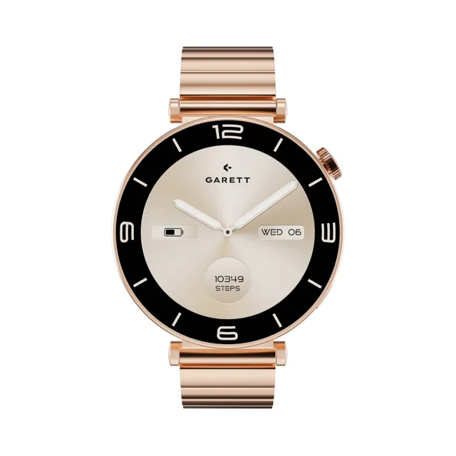 Garett Smartwatch chytré hodinky Rose Gold Solid Steel