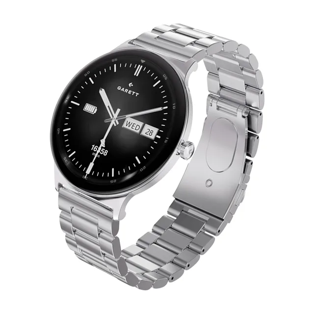 GARETT Smartwatch quantum silver steel chytré hodinky