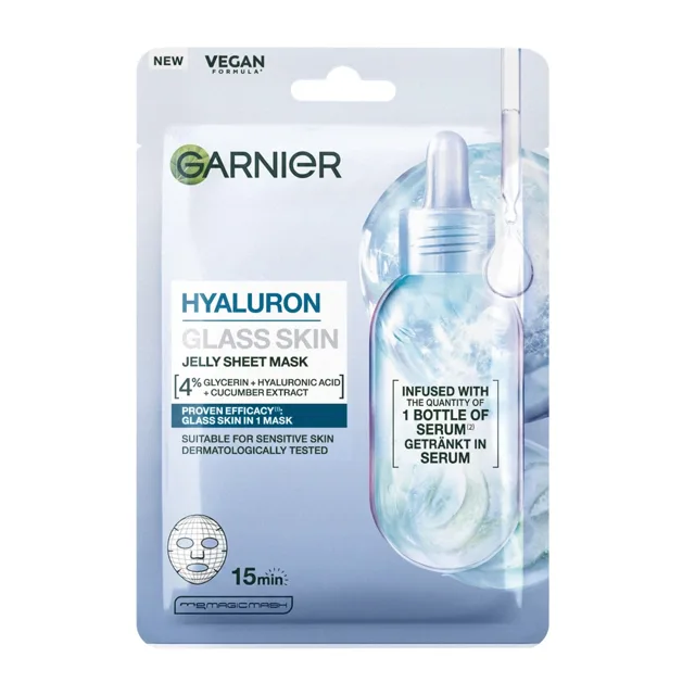 Garnier Hyaluron Glass Skin Jelly textilní pleťová maska 27 g